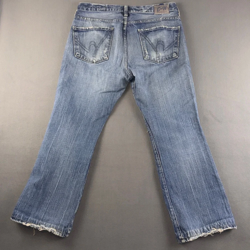 Citizens of Humanity Jagger Bootcut Jeans Mens 34 Blue‎ Distressed Tailored Fit